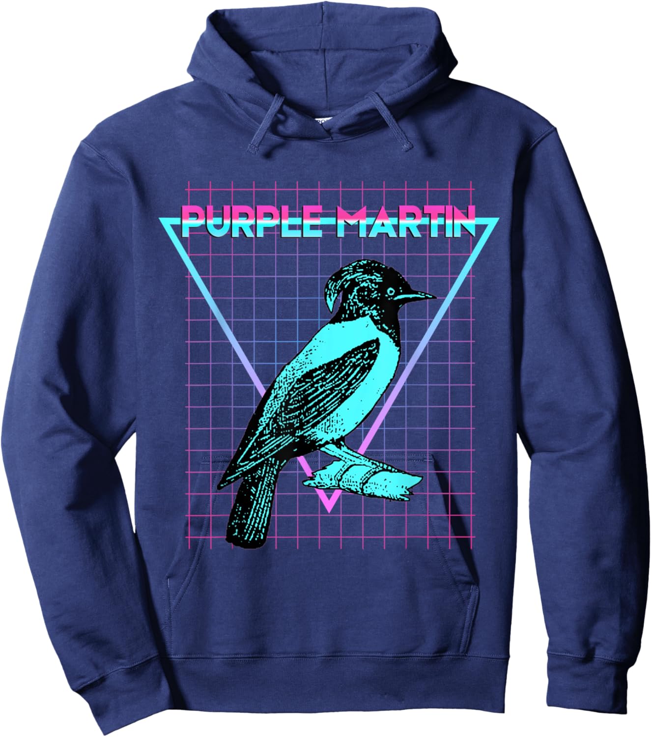 Purple Martin Bird Aesthetic Retro Bird Lover Hoodie - Hoodie | Navy