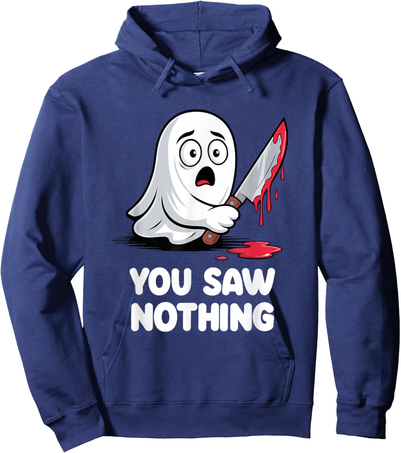 You Saw Nothing Scared Ghost Hoodie - Hoodie | Navy
