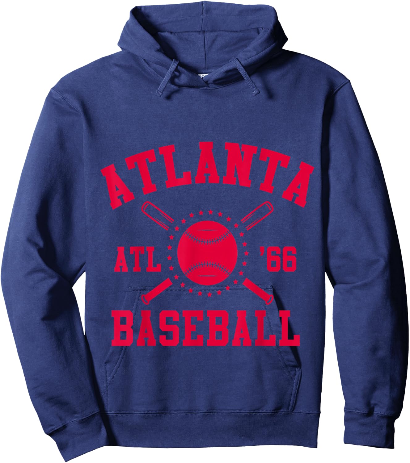 Atlanta Baseball | ATL Vintage Brave Retro Hoodie - Hoodie | Navy