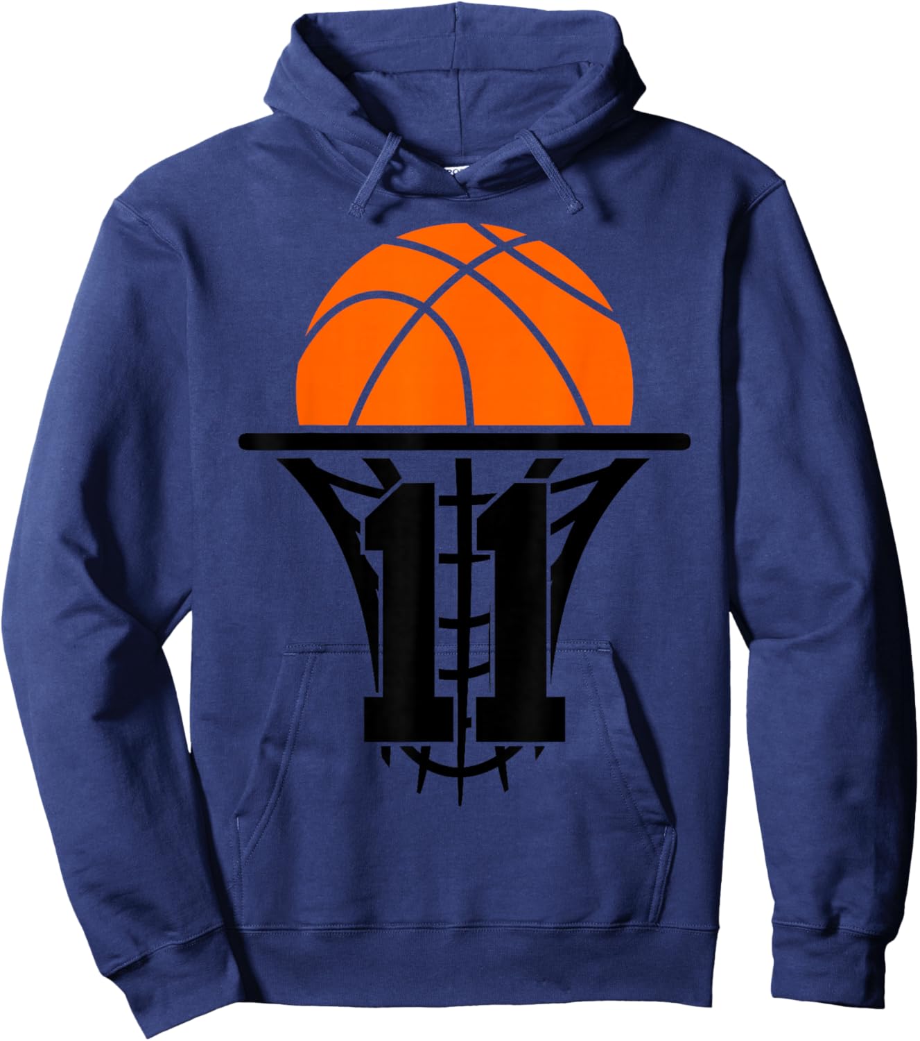 11 Years Basketball 11th Birthday Hoodie - Hoodie | Navy