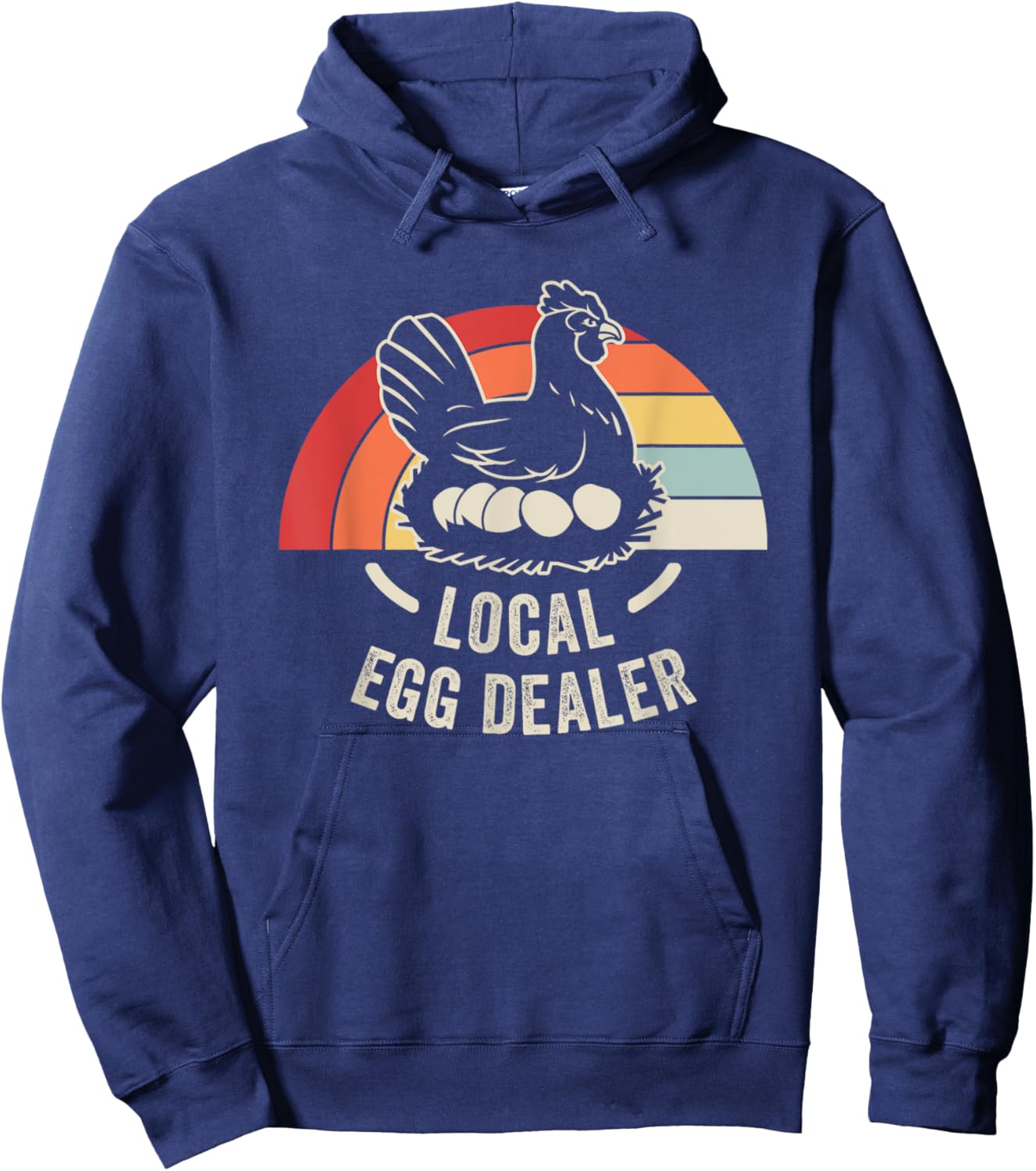 Local Egg Dealer Chicken Retro Vibes Hoodie - Hoodie | Navy
