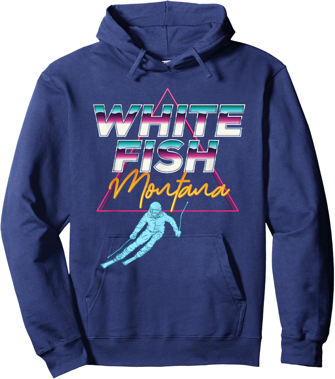 Whitefish Montana - USA Ski Resort 1980s Retro Hoodie - Hoodie | Navy