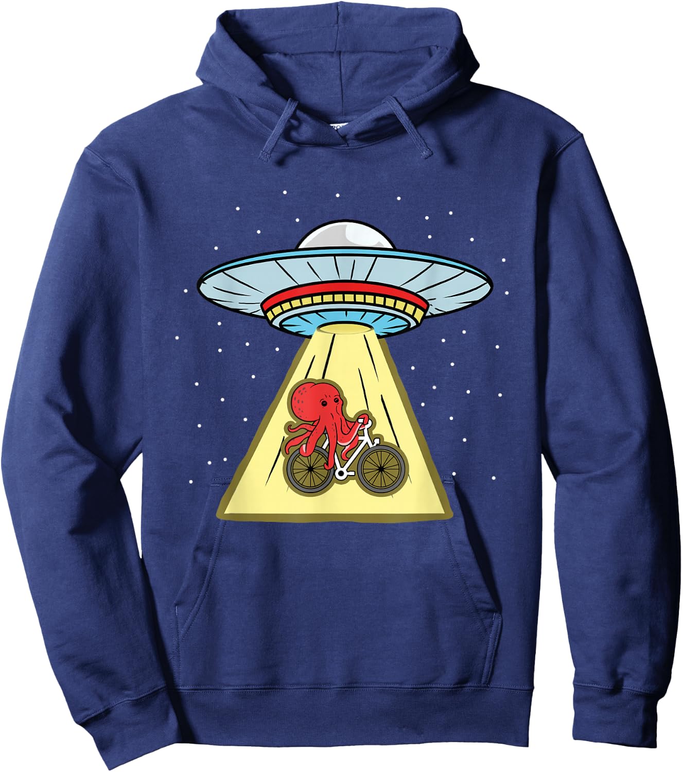 Octopus Riding Bike Ufo Abduction Hoodie - Hoodie | Navy
