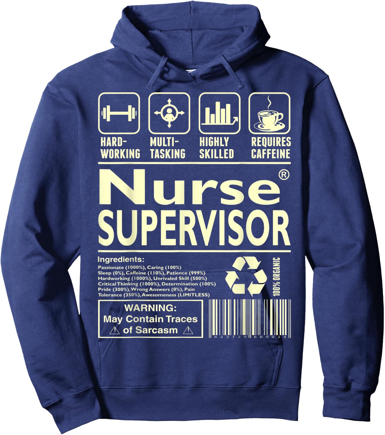 Hardworking Multitasking Nurse Supervisor Hoodie - Hoodie | Navy