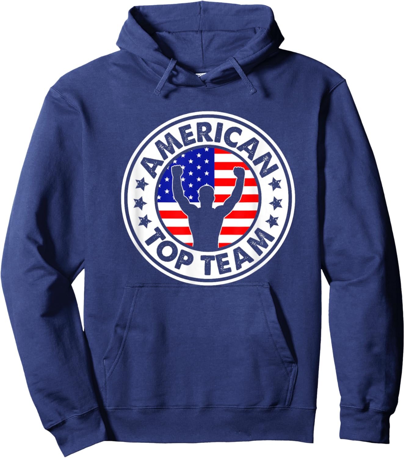 American Flag Top Team BJJ Brazilian Jiu Jitsu Hoodie - Hoodie | Navy
