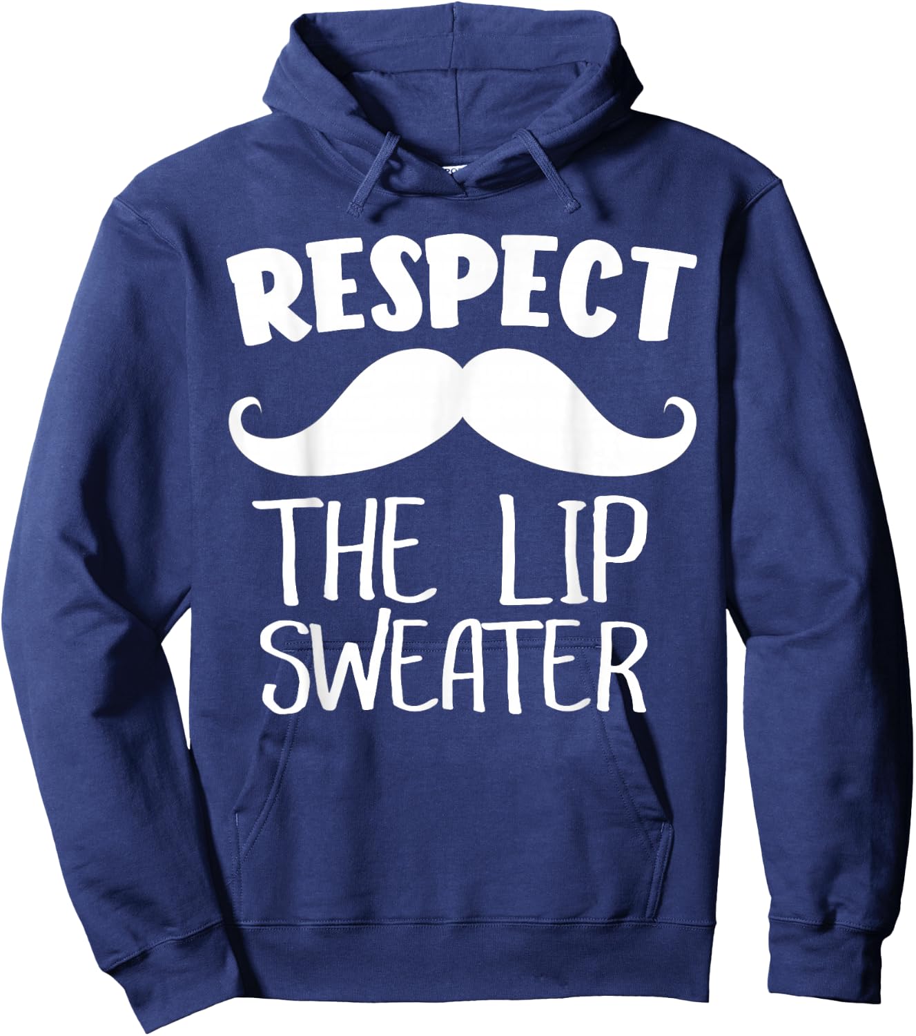 Respect The Lip Sweater Mustache Hoodie - Hoodie | Navy