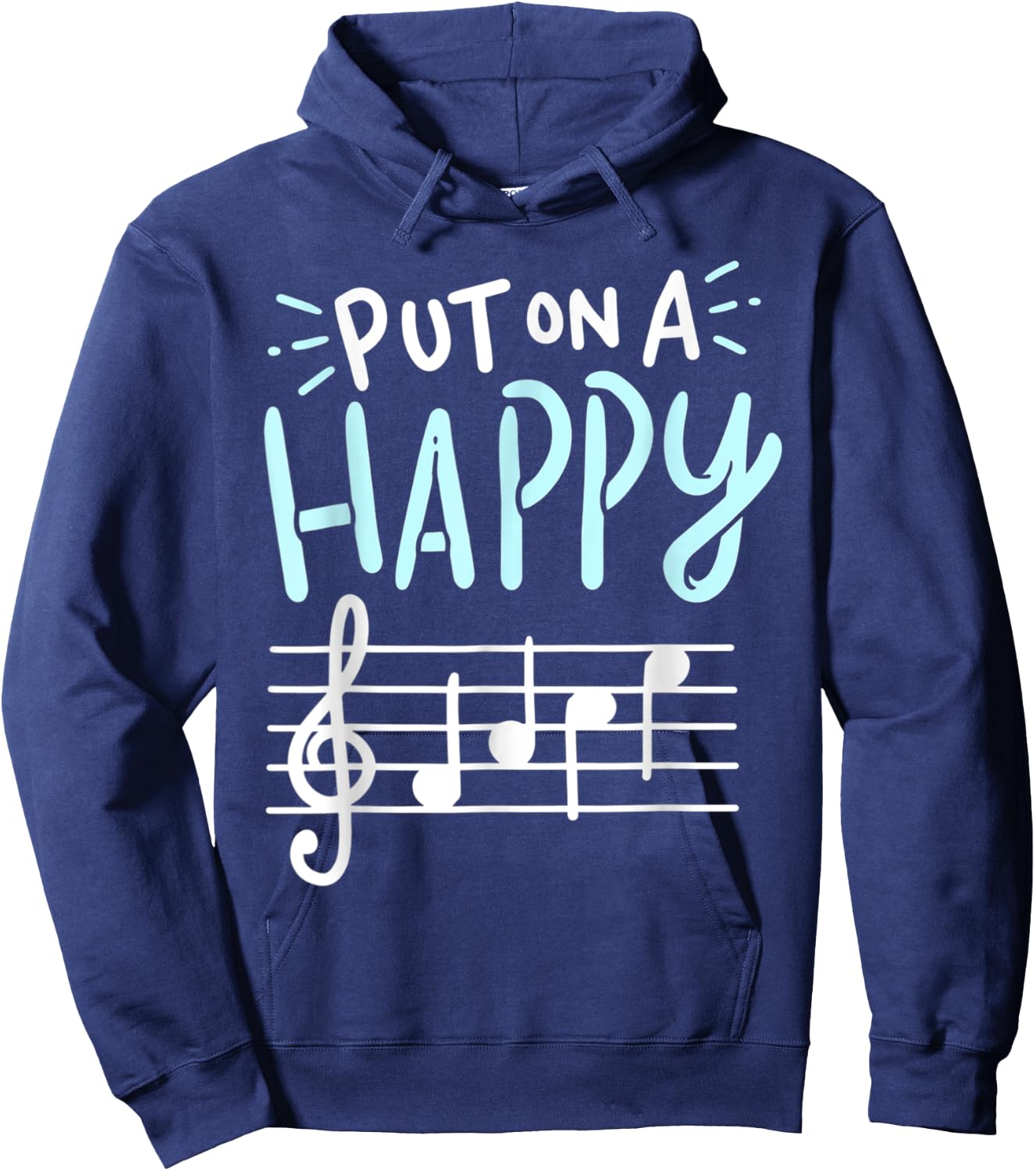 Put On A Happy Face Music - Funny Music Teacher Hoodie - Hoodie | Navy