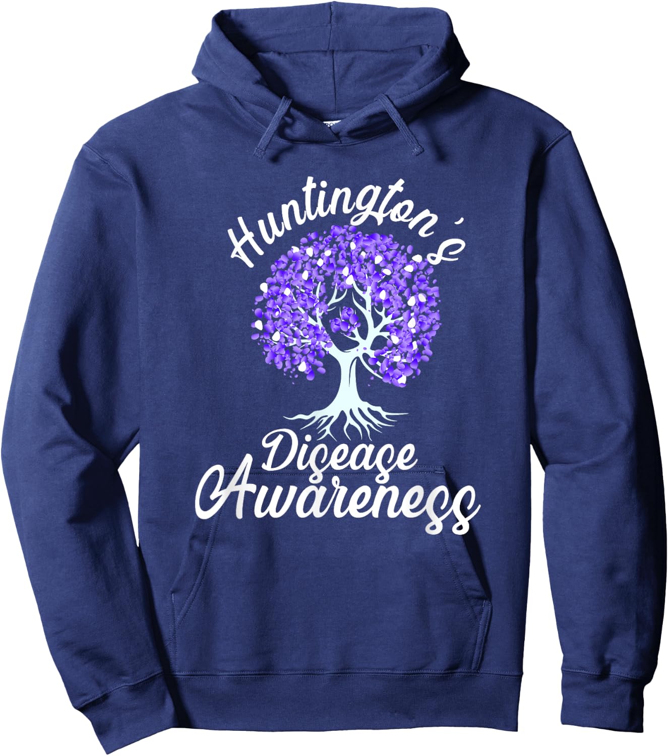 Huntingtons Disease Awareness Warrior Tree Hop Hoodie - Hoodie | Navy