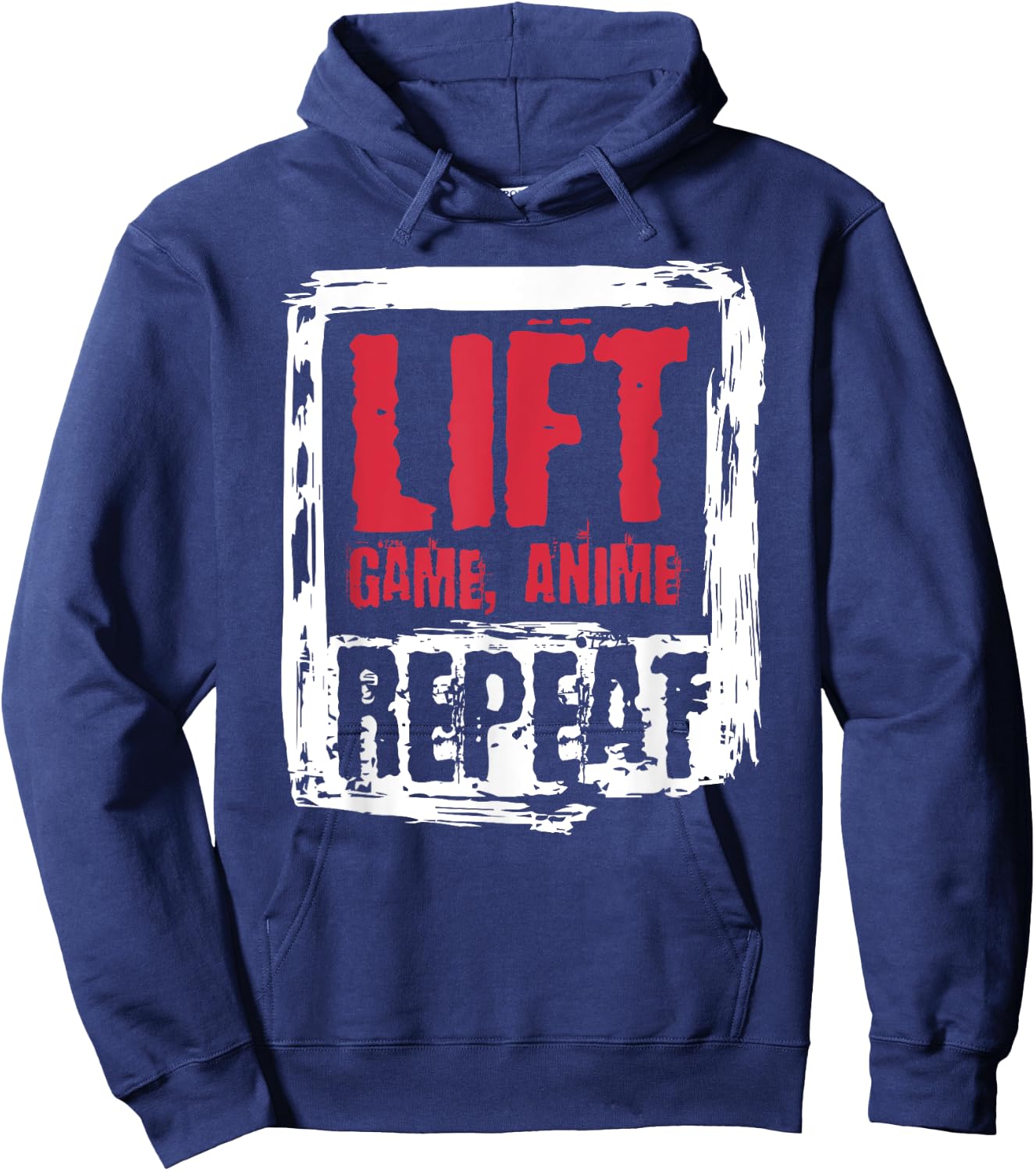 Lift Game Anime Repeat Workout Gym Gift Hoodie - Hoodie | Navy