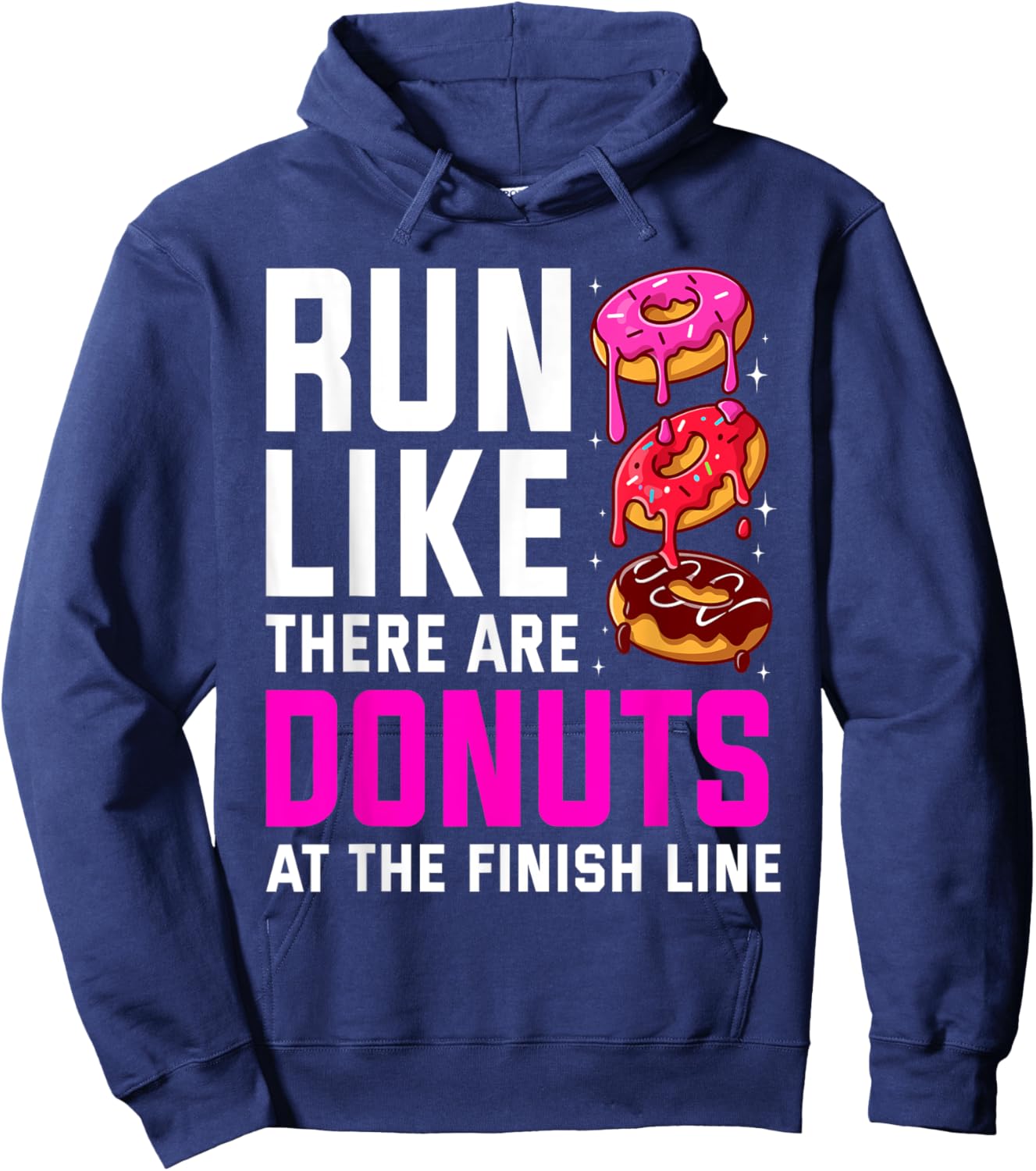 Funny Running Women Donut Finish Line Marathon Hoodie - Hoodie | Navy