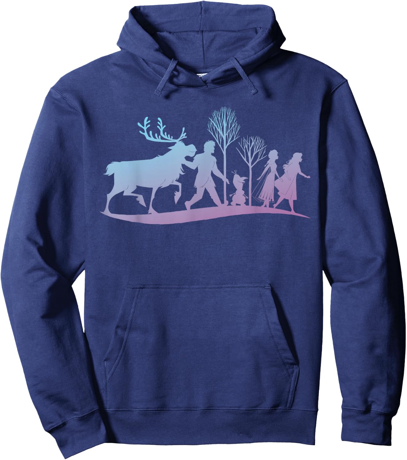 Disney Frozen 2 Characters Gradient Silhouette Hoodie - Hoodie | Navy