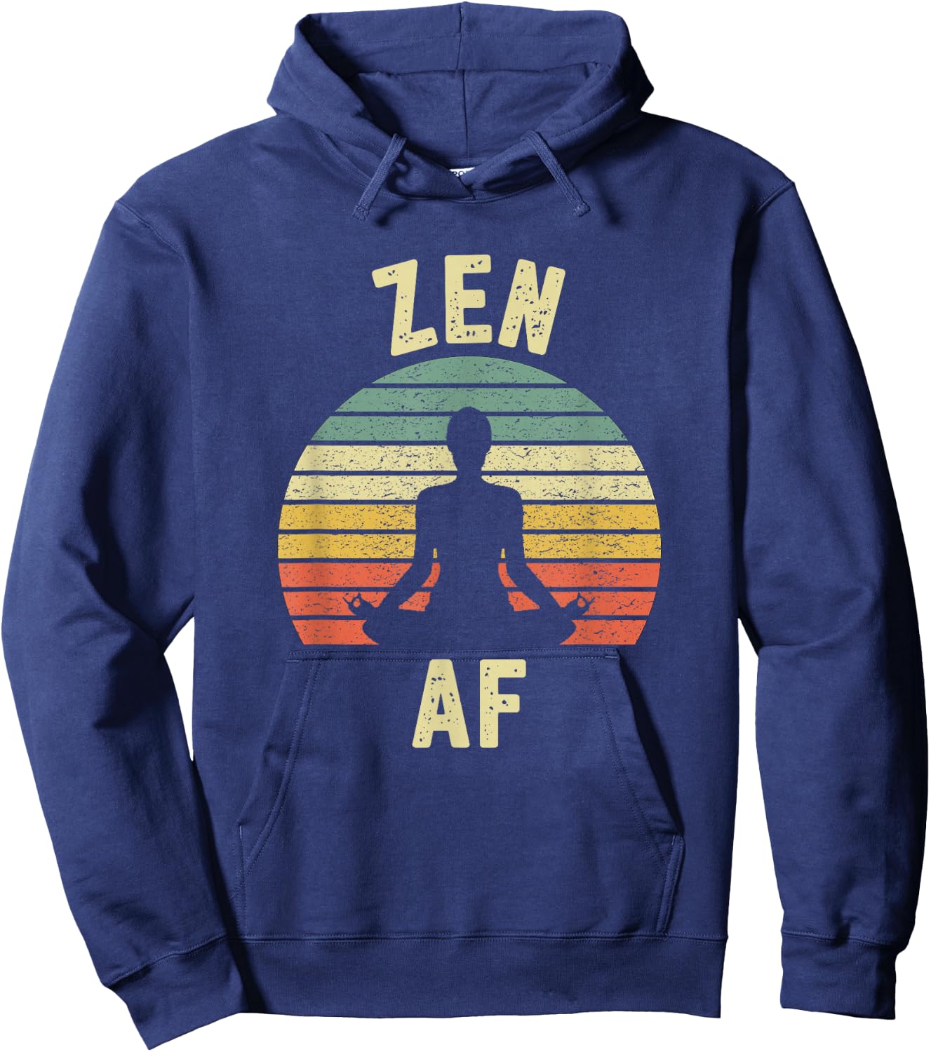 ZEN AF Shirt Retro Yoga Cute Funny Gift Hoodie - Hoodie | Navy