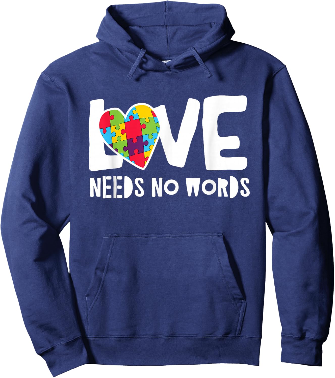 Love Needs No Words Autism Hoodie - Hoodie | Navy