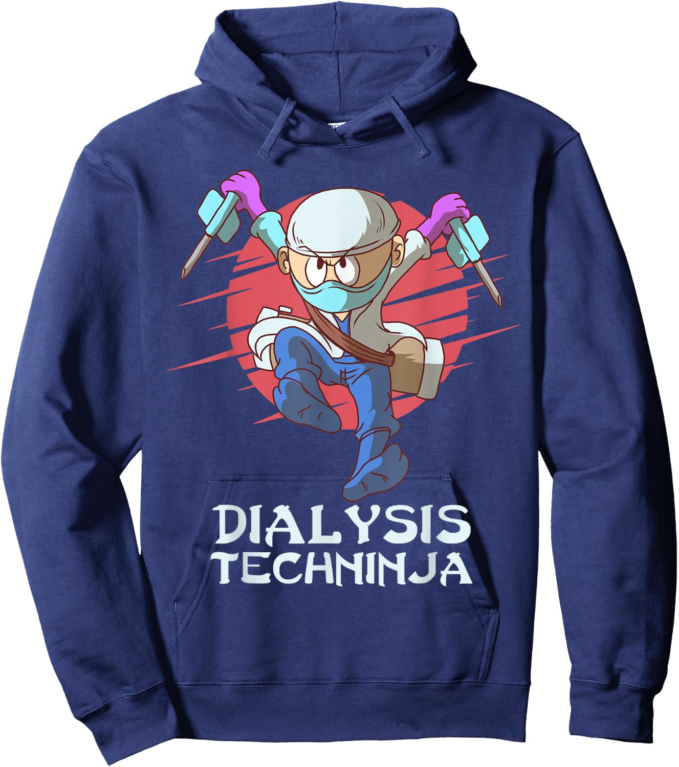 Dialysis Technician Techninja Nephrology Tech Hoodie - Hoodie | Navy