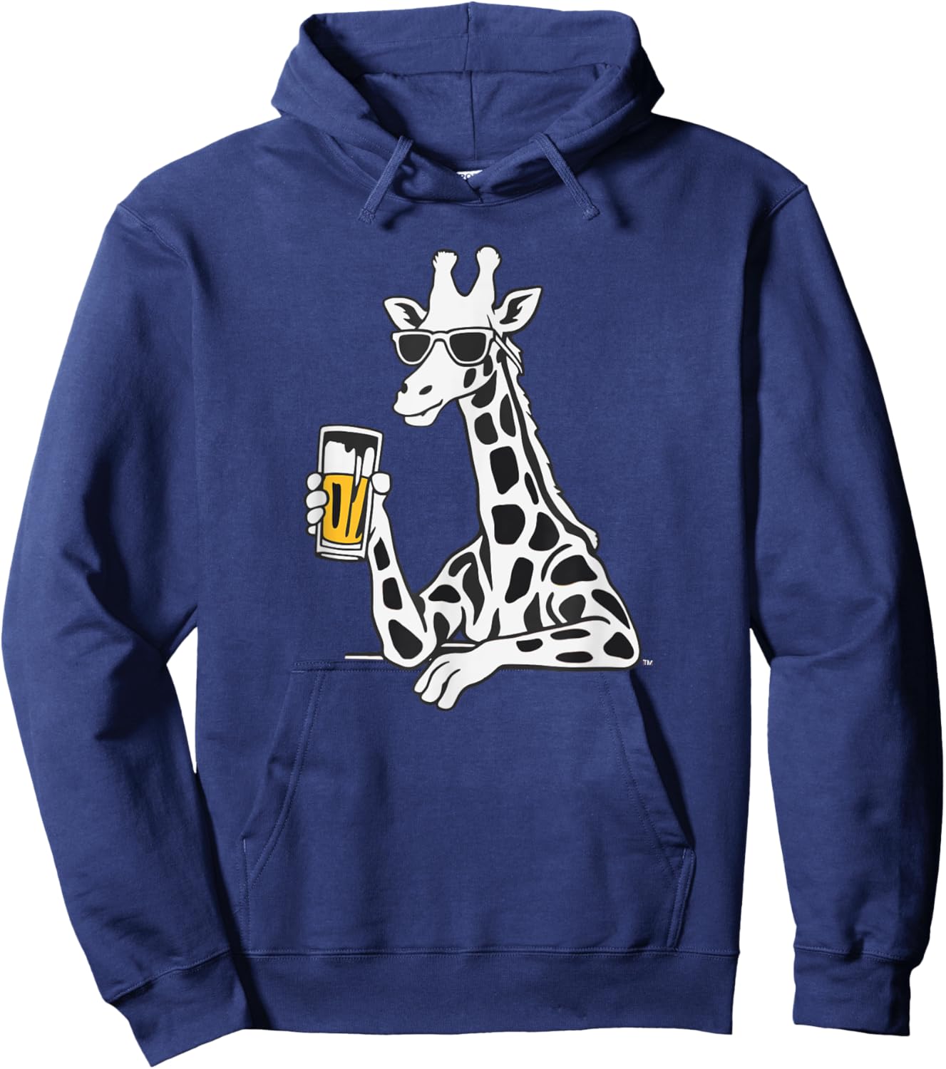 Cool Sunglasses Giraffe Drinking Beer Giraffes Hoodie - Hoodie | Navy