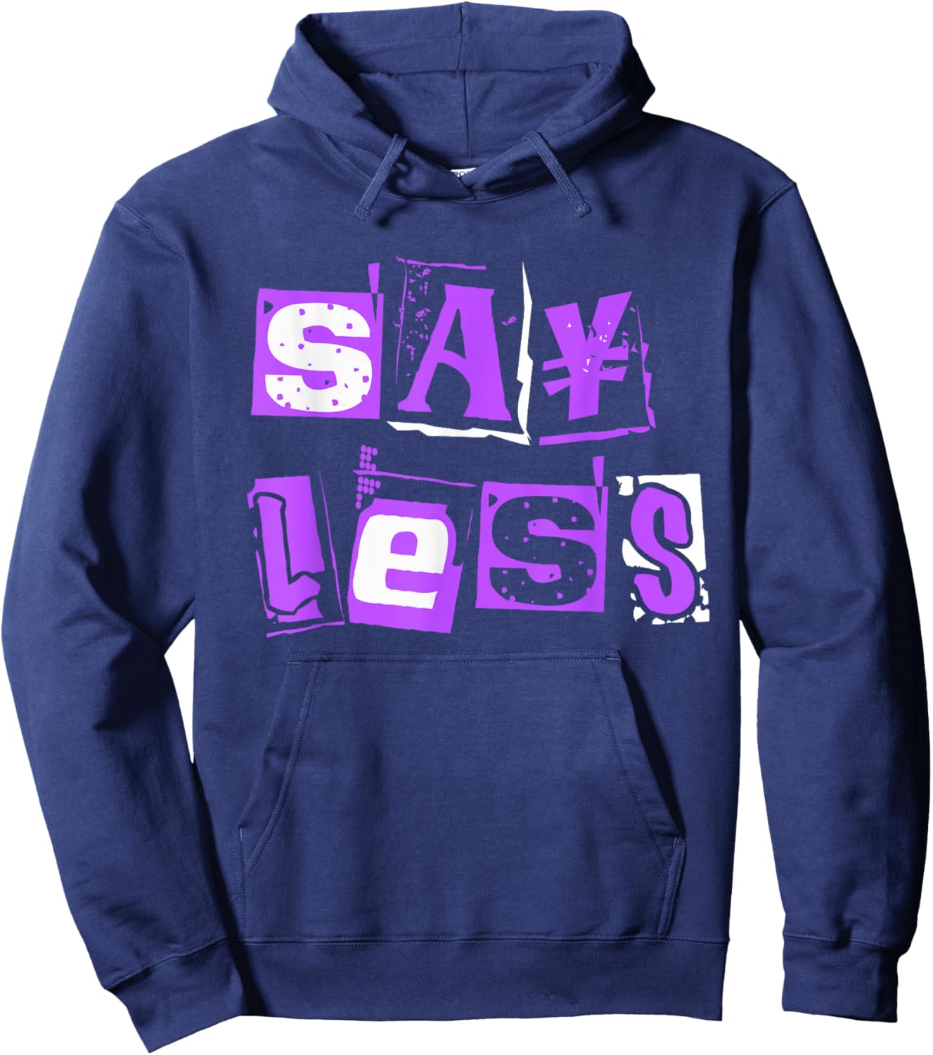 Purple Say Less Purple Color Graphic Hoodie - Hoodie | Navy