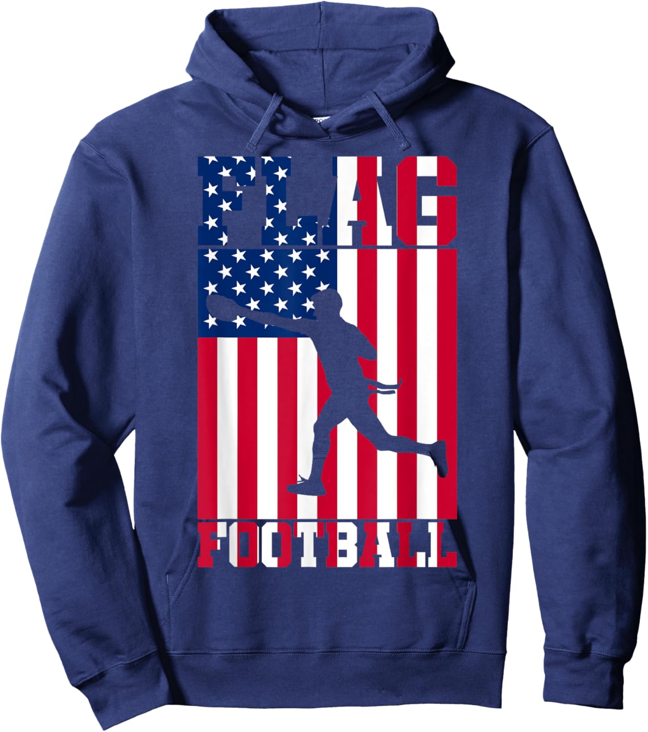 Flag Football USA Women Men Girls Boys Hoodie - Hoodie | Navy