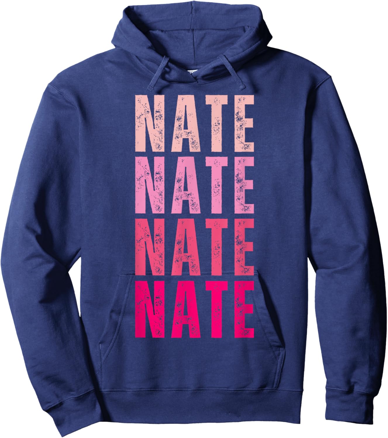 Nate Personalized Name I Love Nate Vintage Hoodie - Hoodie | Navy