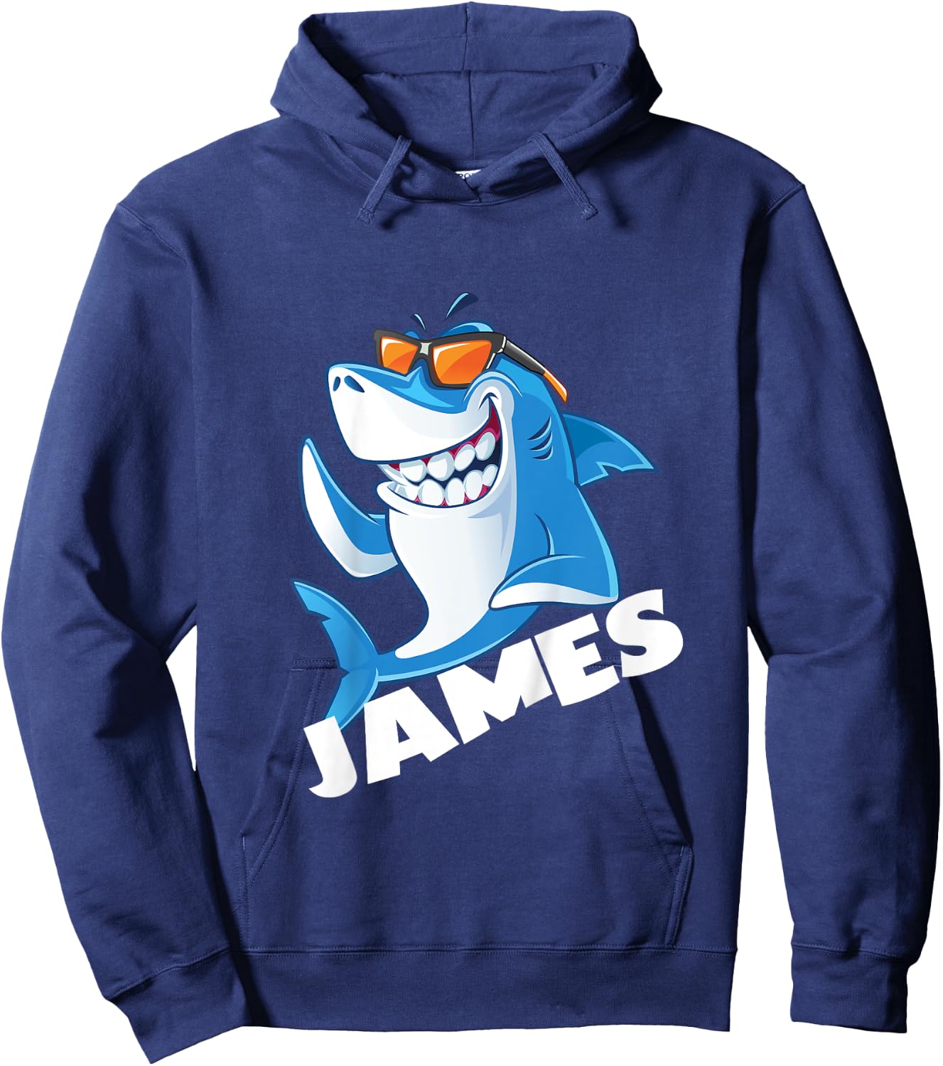 Kids Shark Name James Boys Hoodie - Hoodie | Navy