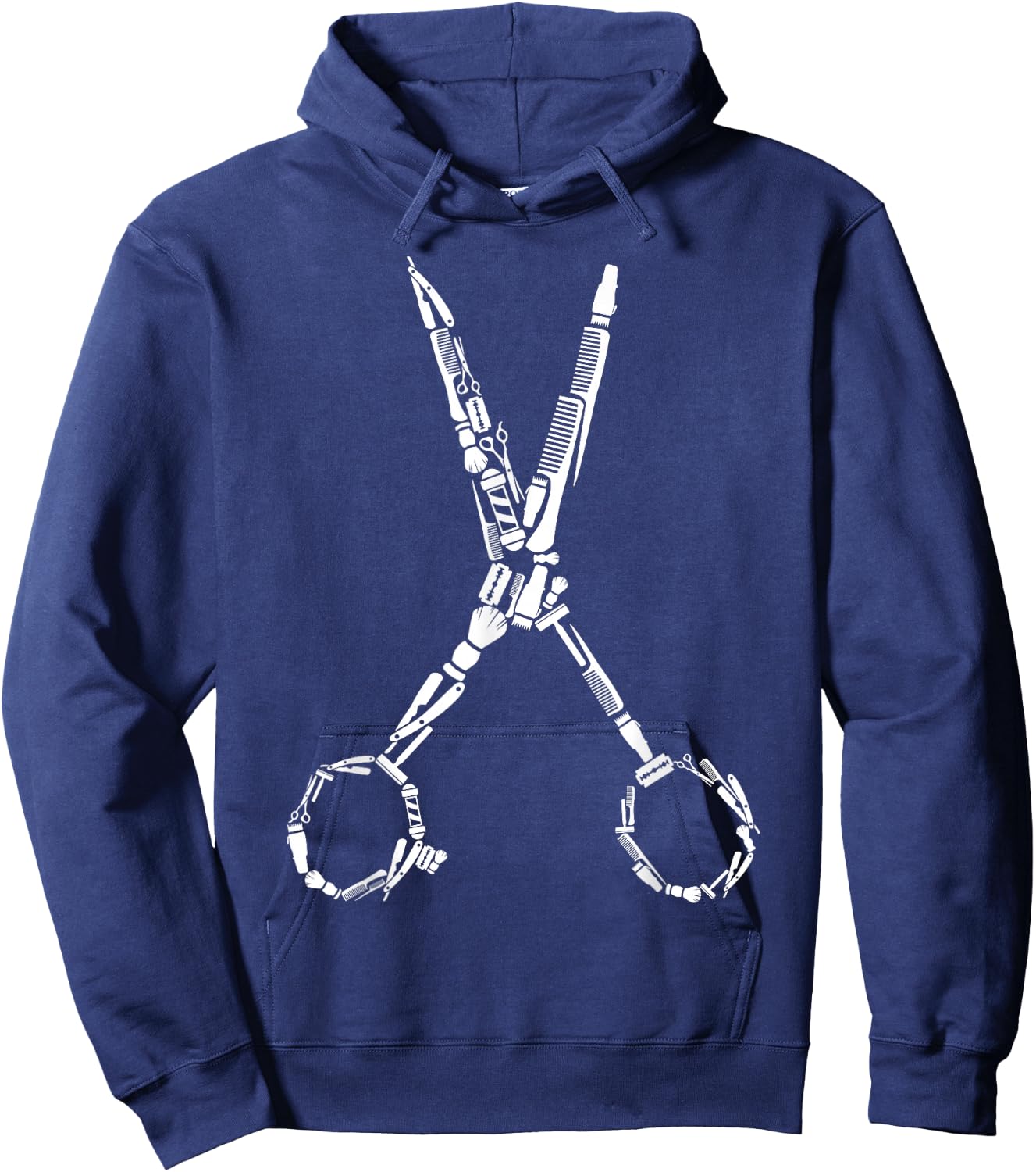 Scissors Silhouette Hoodie - Hoodie | Navy