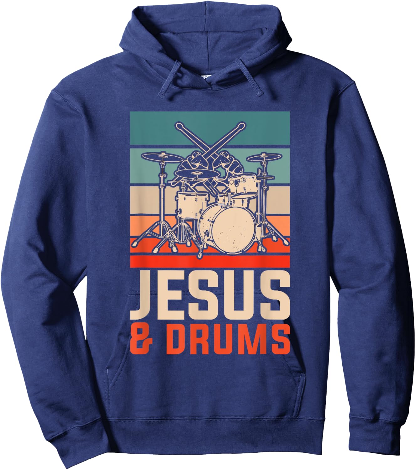 Christian Religious Drummer Gift Music Jesus Hoodie - Hoodie | Navy