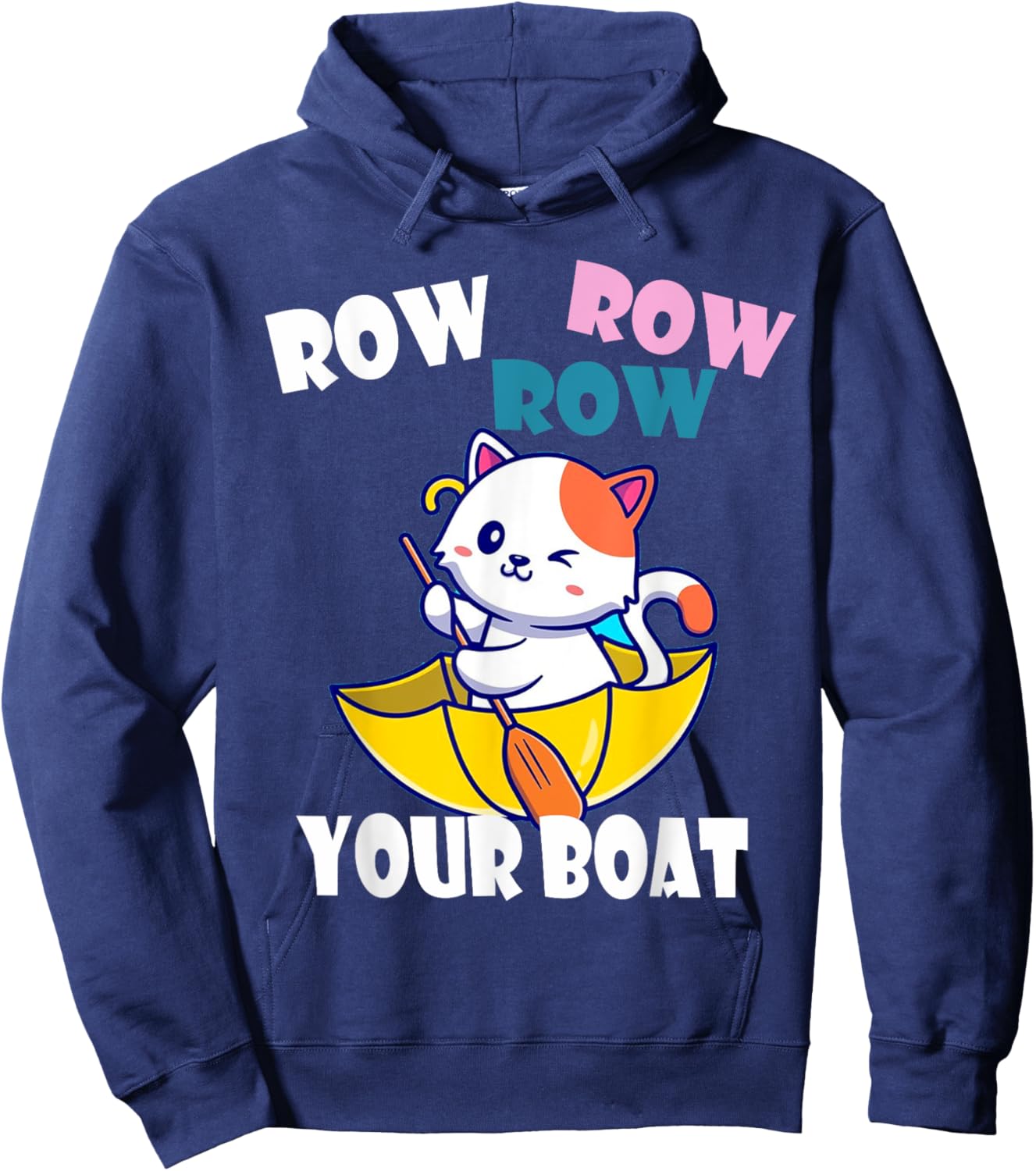 Row Row Row Your Boat Cute Unicorn Funny Kids Hoodie - Hoodie | Navy