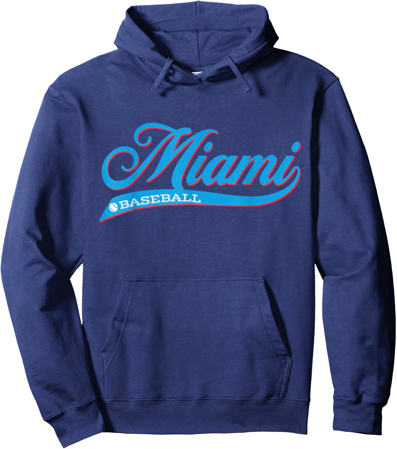 Vintage Retro Miami Baseball Classic Hoodie - Hoodie | Navy