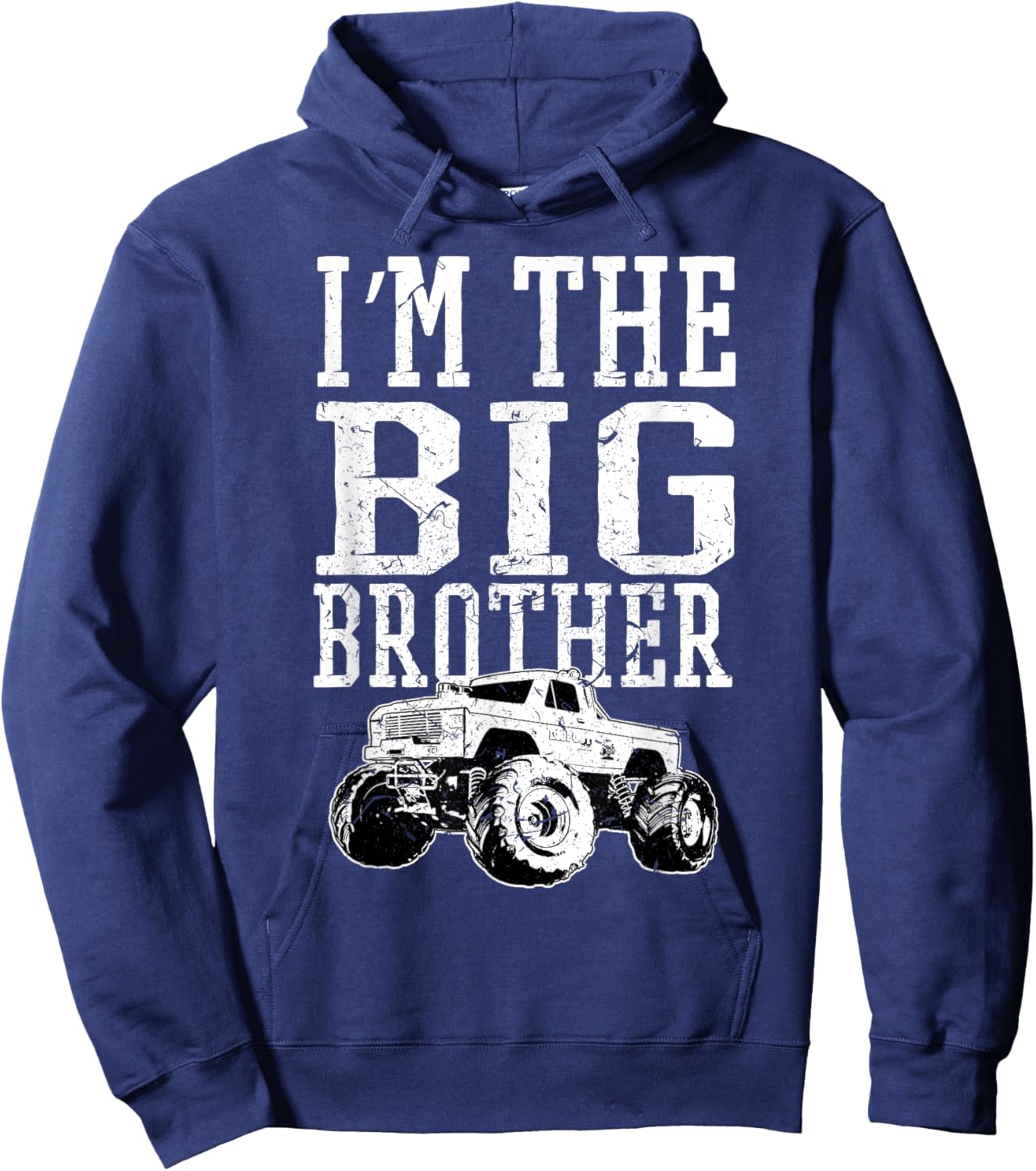 I'm The Big Brother Monster Truck Kids Boys Bro Hoodie - Hoodie | Navy