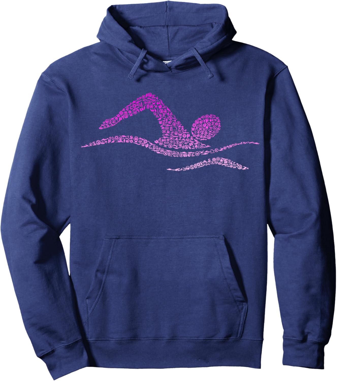 Silhouette Icon Swimmer Shirt | Girls Swimming Hoodie - Hoodie | Navy