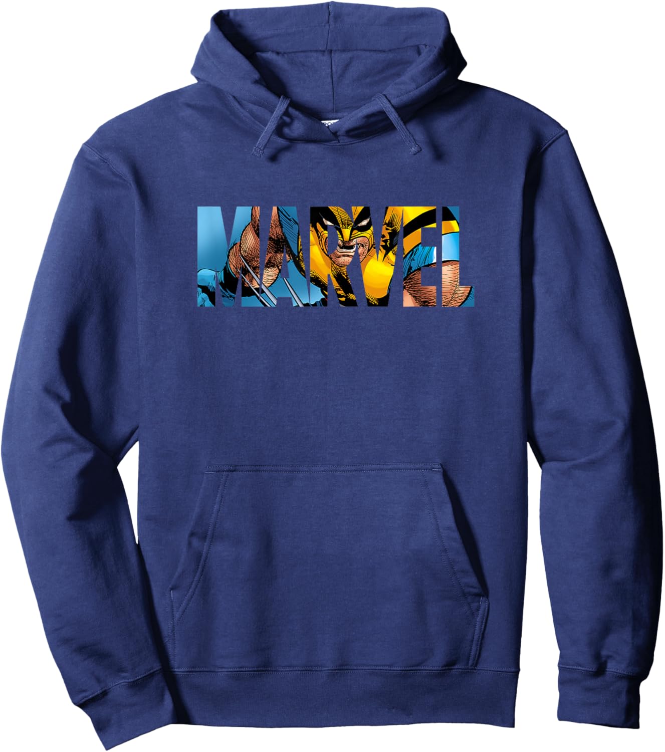 Marvel X-Men Wolverine See Through Retro Logo Hoodie - Hoodie | Navy
