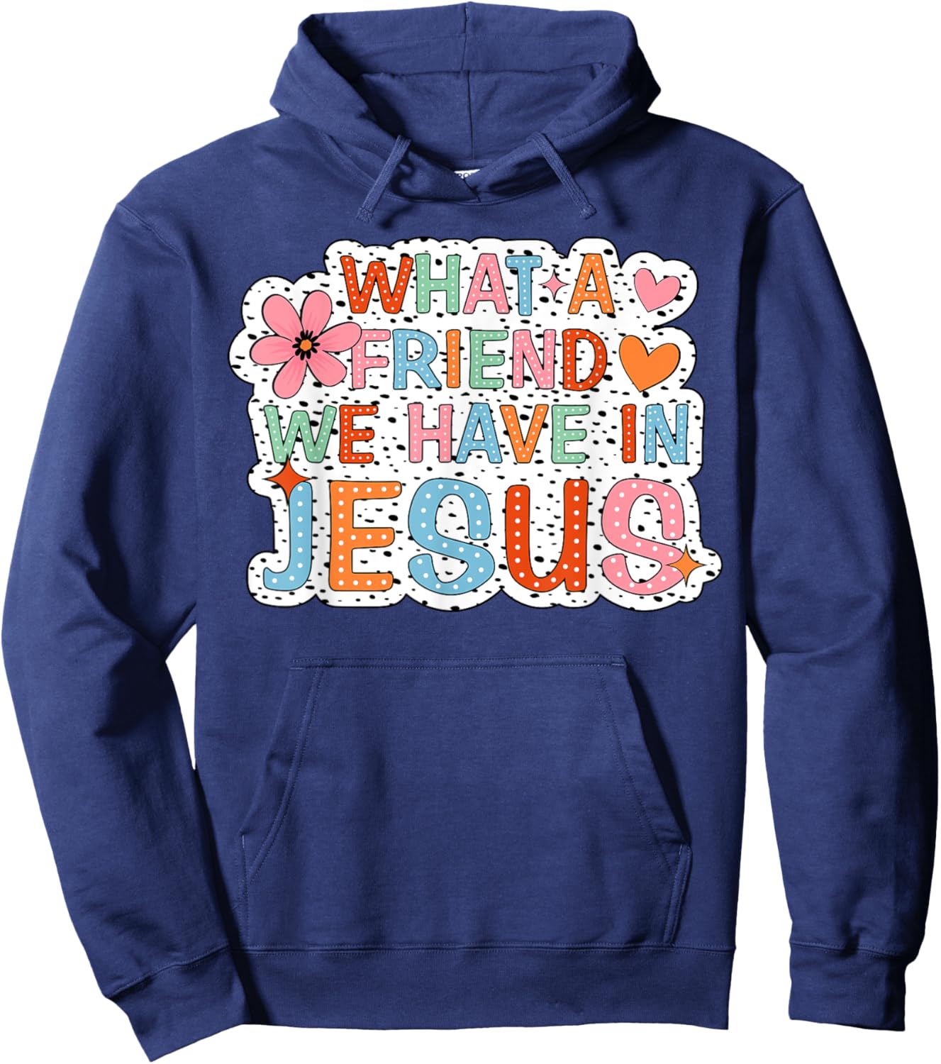 What A Friend We Have In Jesus Groovy Leopard Hoodie - Hoodie | Navy