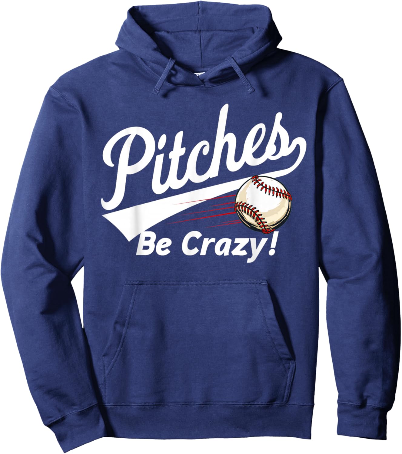 "Pitches Be Crazy" - Baseball Humor Youth Hoodie - Hoodie | Navy