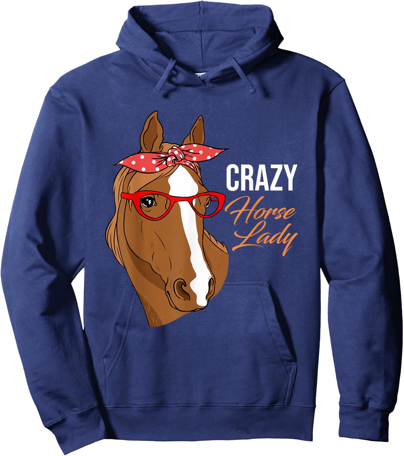 Crazy Horse Lady Horse Lover Hoodie - Hoodie | Navy