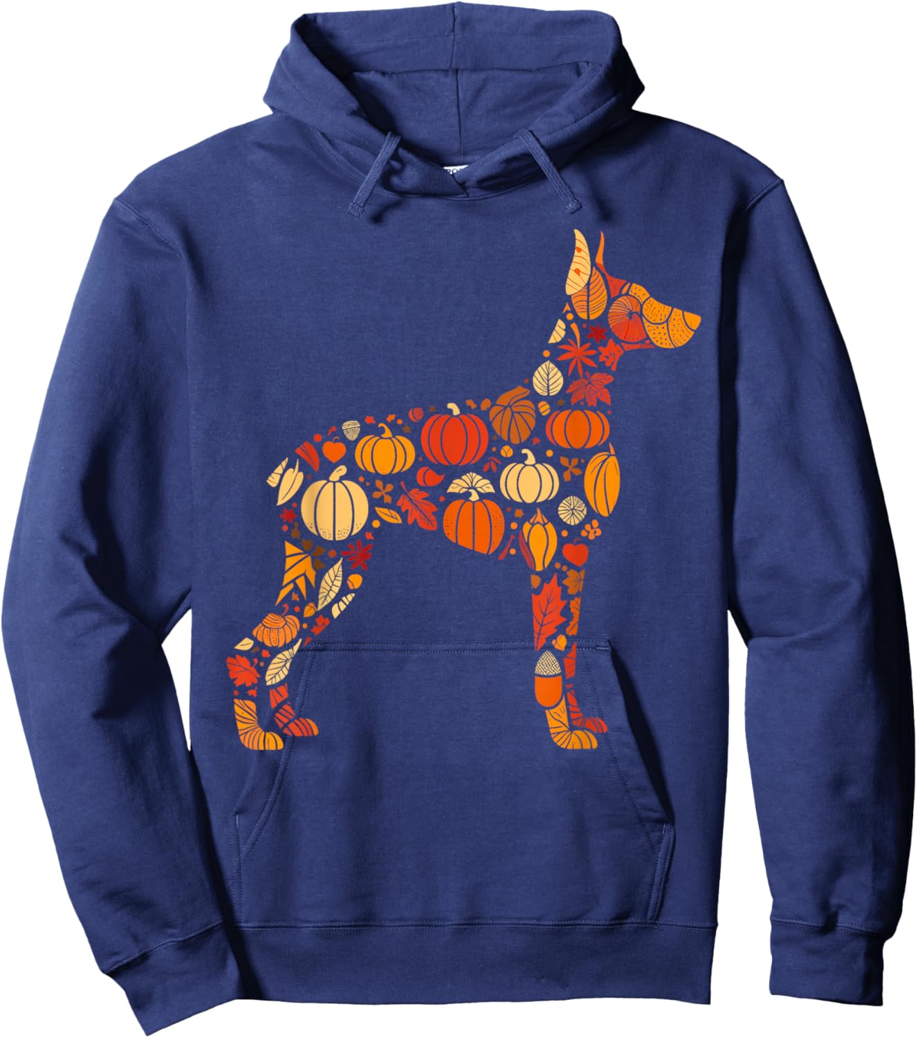 Autumn Pumpkin Doberman Pinscher Thanksgiving Hoodie - Hoodie | Navy