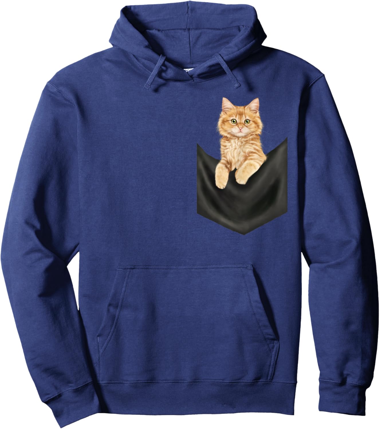 Peeking Cat, Cute Cat in Pocket Cats Shirt Hoodie - Hoodie | Navy