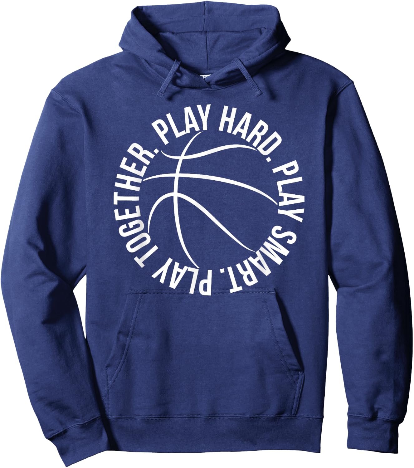 Play Hard Play Smart Play Together hoops logo Hoodie - Hoodie | Navy