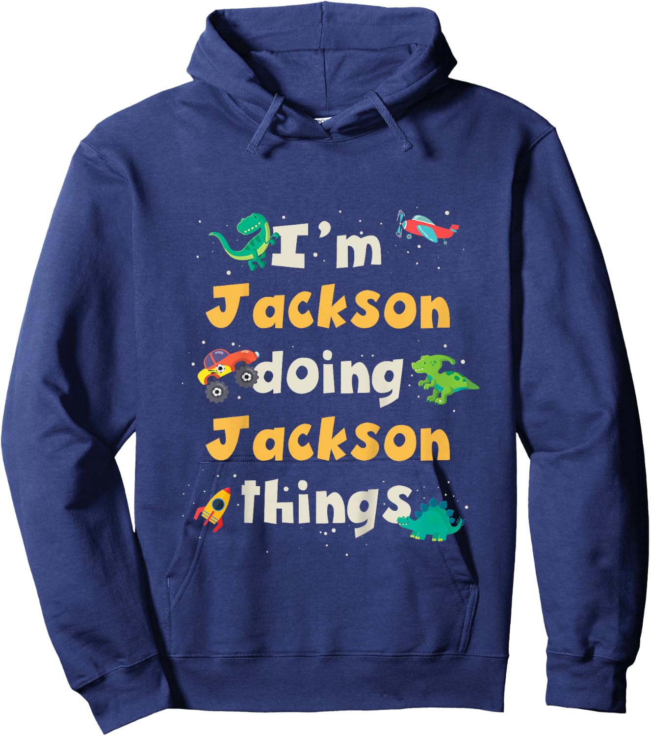 Kids Cool Jackson Personalized First Name Boys Hoodie - Hoodie | Navy