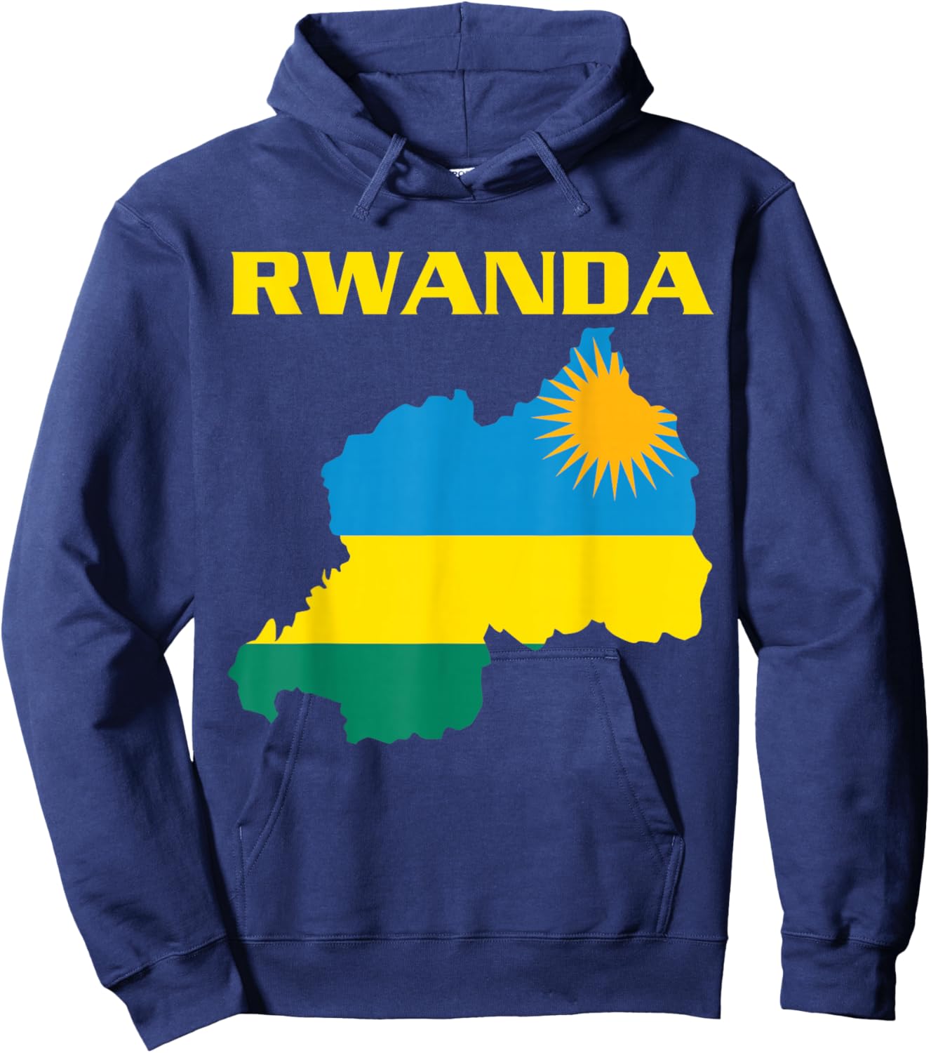 Rwanda Flag Country Shape, Rwandan Flag, Rwanda Hoodie - Hoodie | Navy