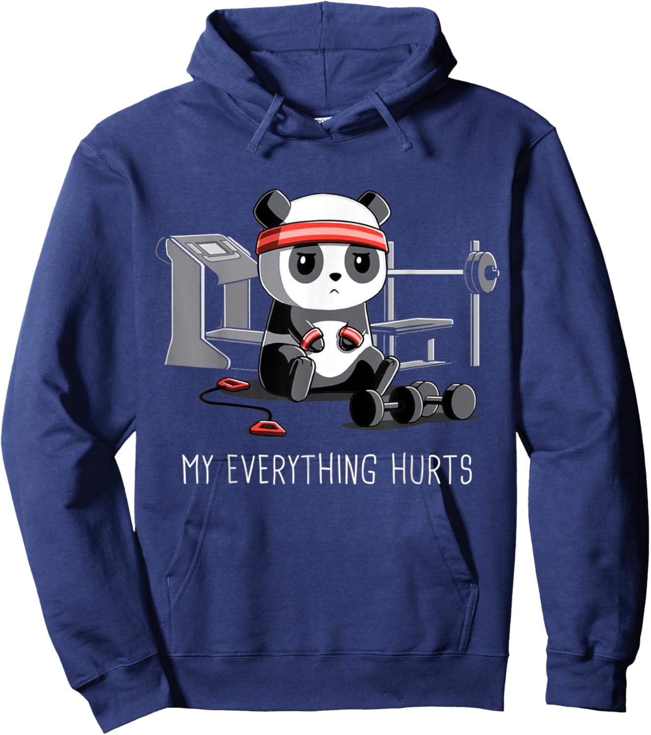 Panda Fitness Pain My Everything Hurts Hoodie - Hoodie | Navy