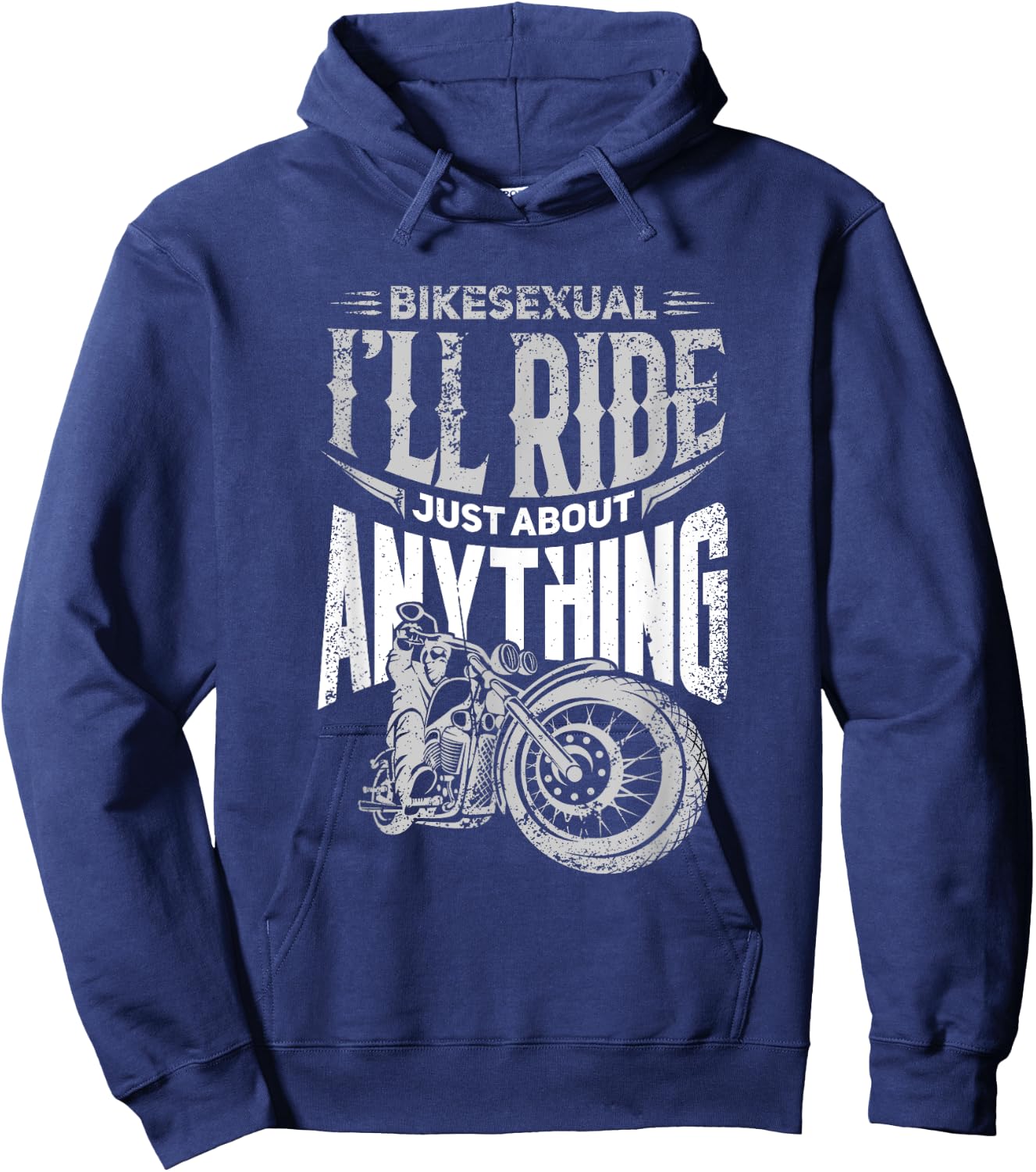 Hog Bikesexual Funny Motorcycle Bisexual Biker Hoodie - Hoodie | Navy