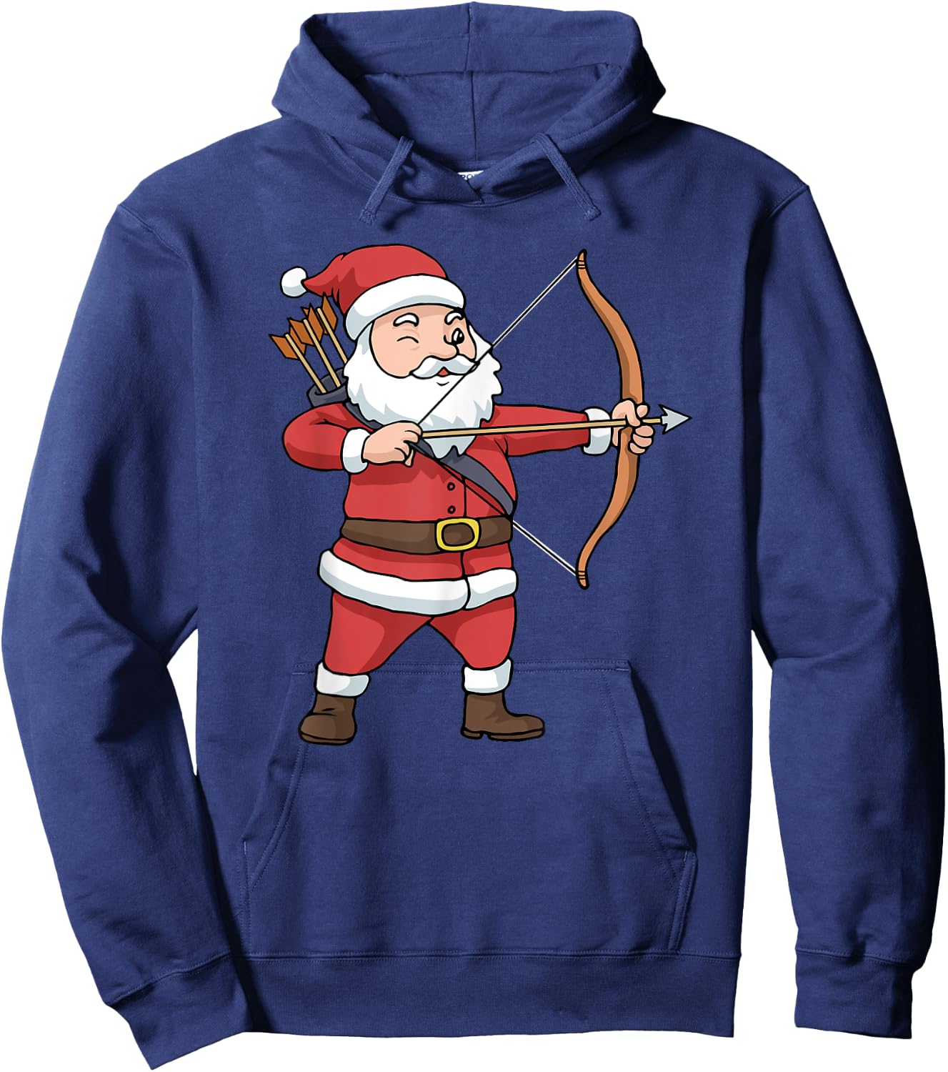 Christmas Archery Arrow Bow Hunting Santa Claus Hoodie - Hoodie | Navy