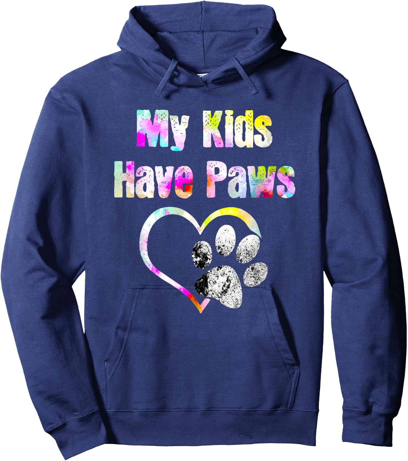 My Kids Have Paws Funny Gift Dog Cat Lovers Hoodie - Hoodie | Navy