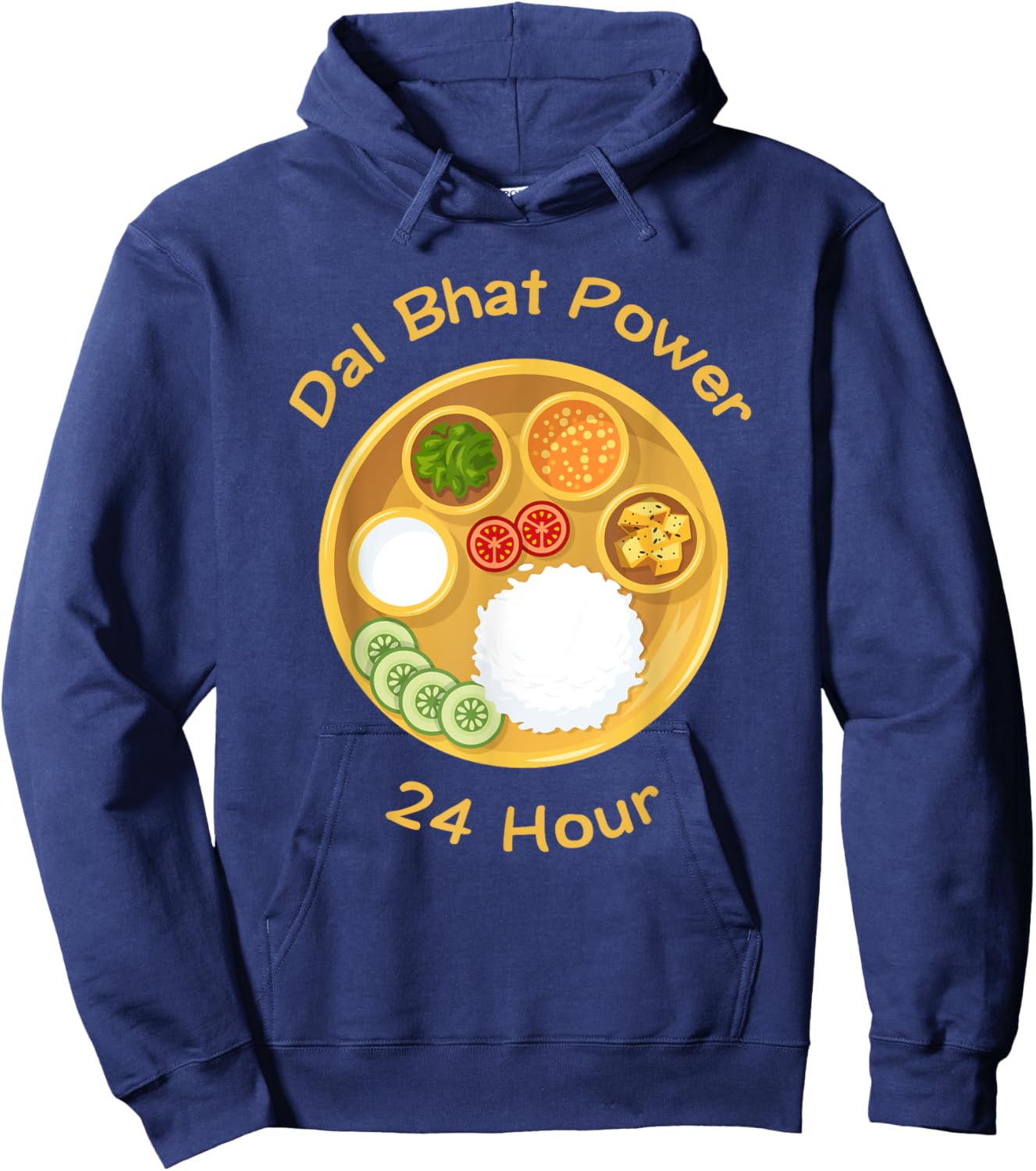 Funny Nepali Saying Dal Bhat Power 24 Hour Hoodie - Hoodie | Navy