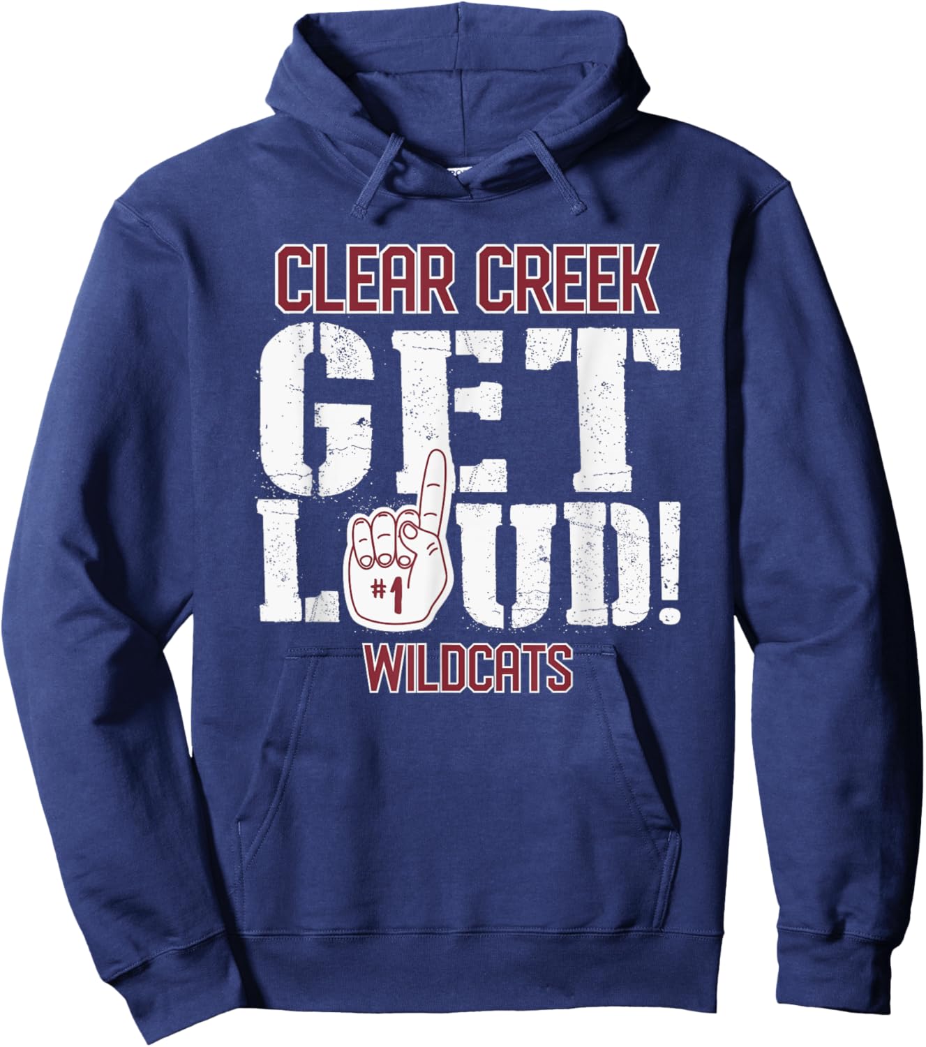 Clear Creek High School GET LOUD Wildcats Hoodie - Hoodie | Navy