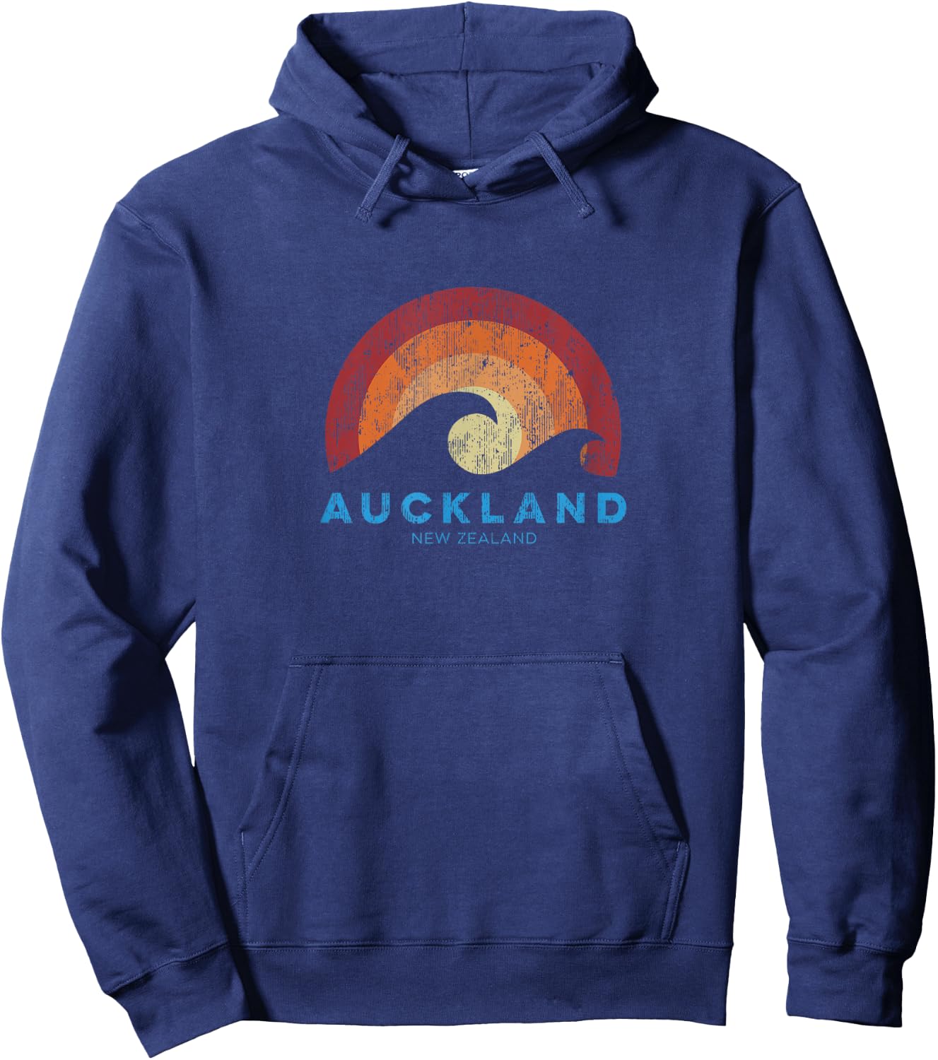 Auckland New Zealand Retro Surf Beach Vibe Hoodie - Hoodie | Navy