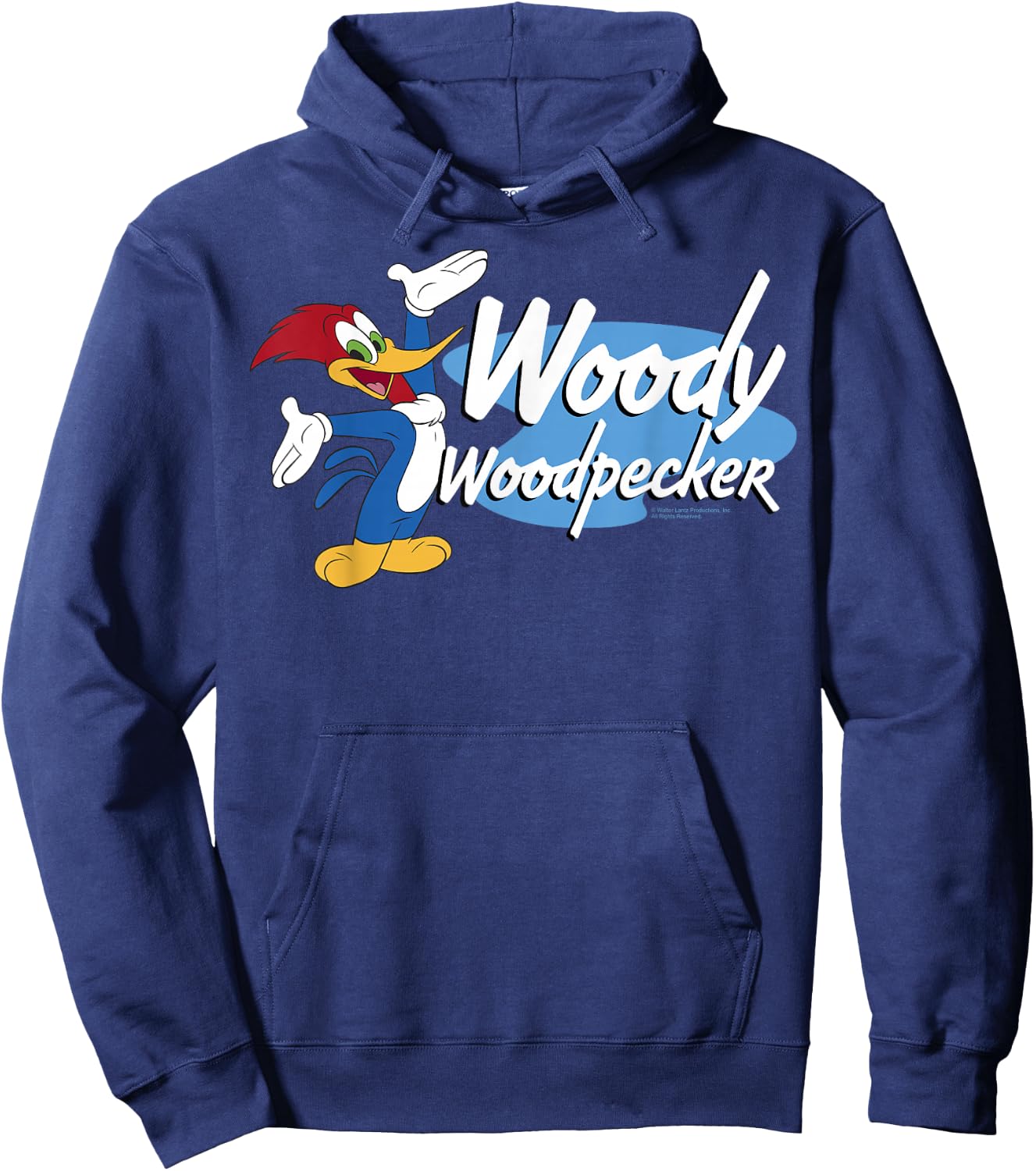 Woody Woodpecker Large Bold Logo Portrait Hoodie - Hoodie | Navy