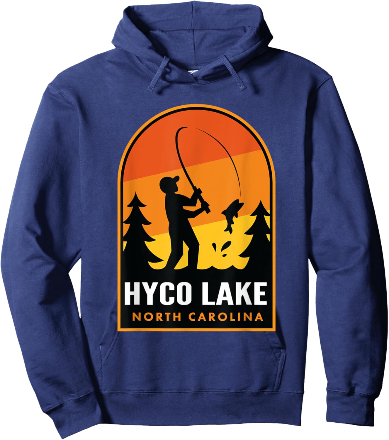 Hyco Lake North Carolina Fishing Hoodie - Hoodie | Navy