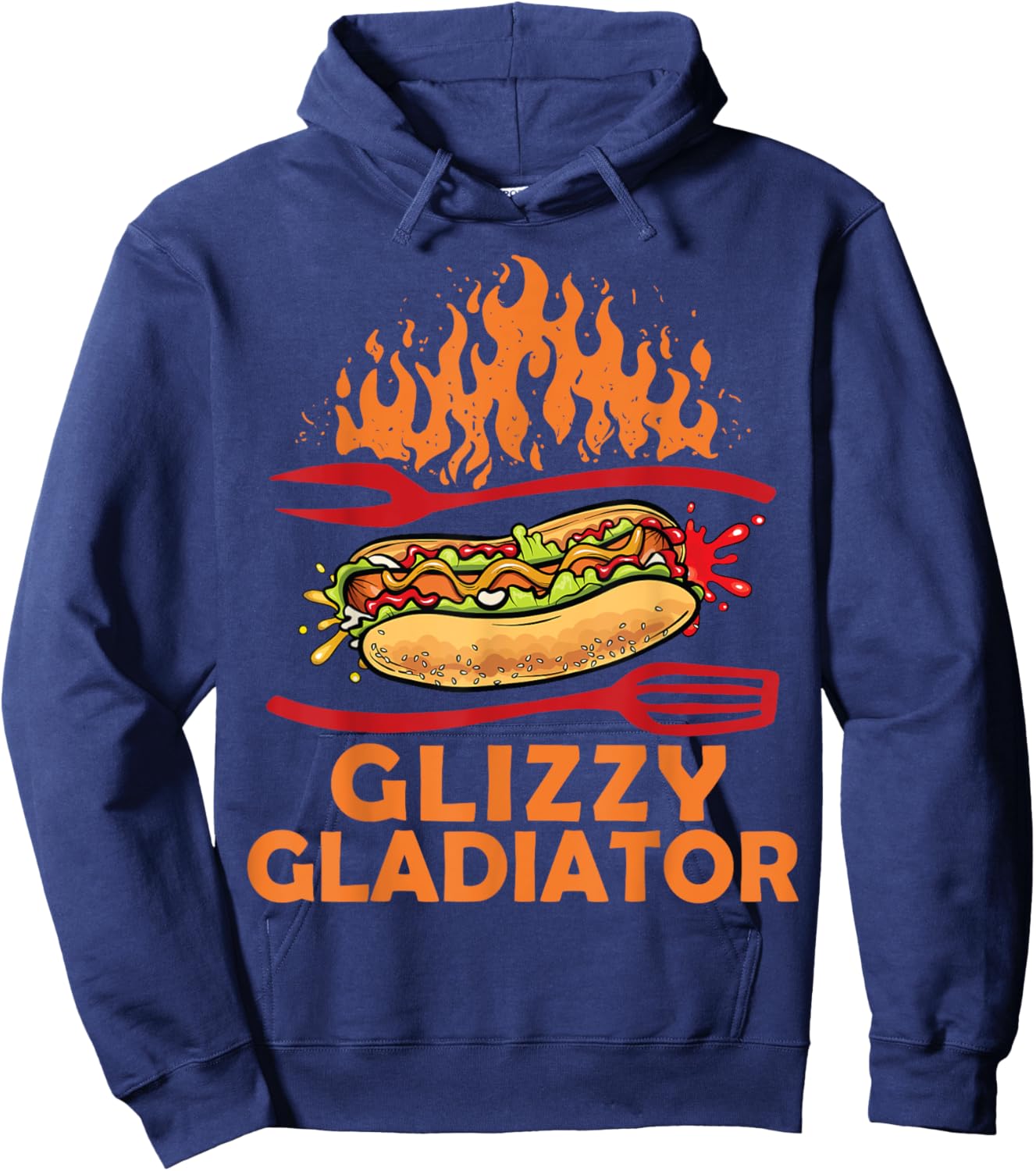 Glizzy Gladiator Funny Women BBQ Hoodie - Hoodie | Navy