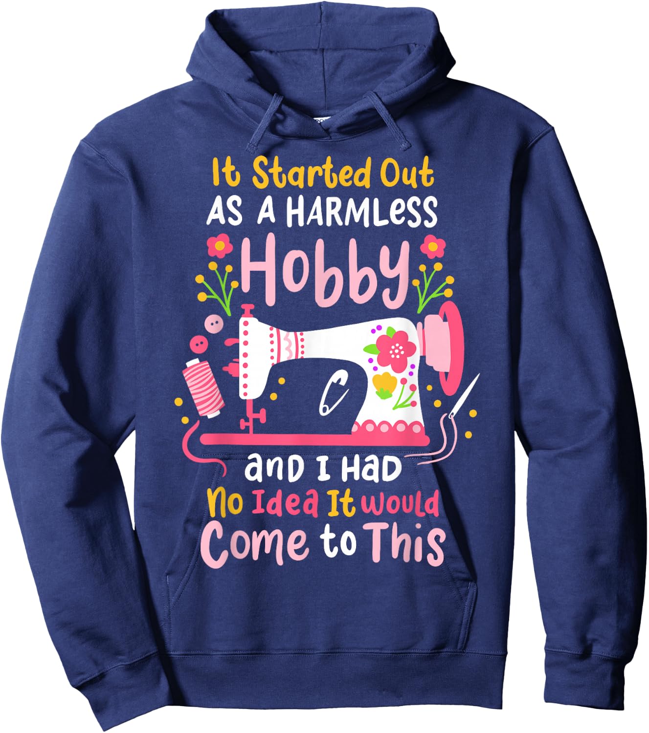 Sewing Quilting Quilt Hoodie - Hoodie | Navy
