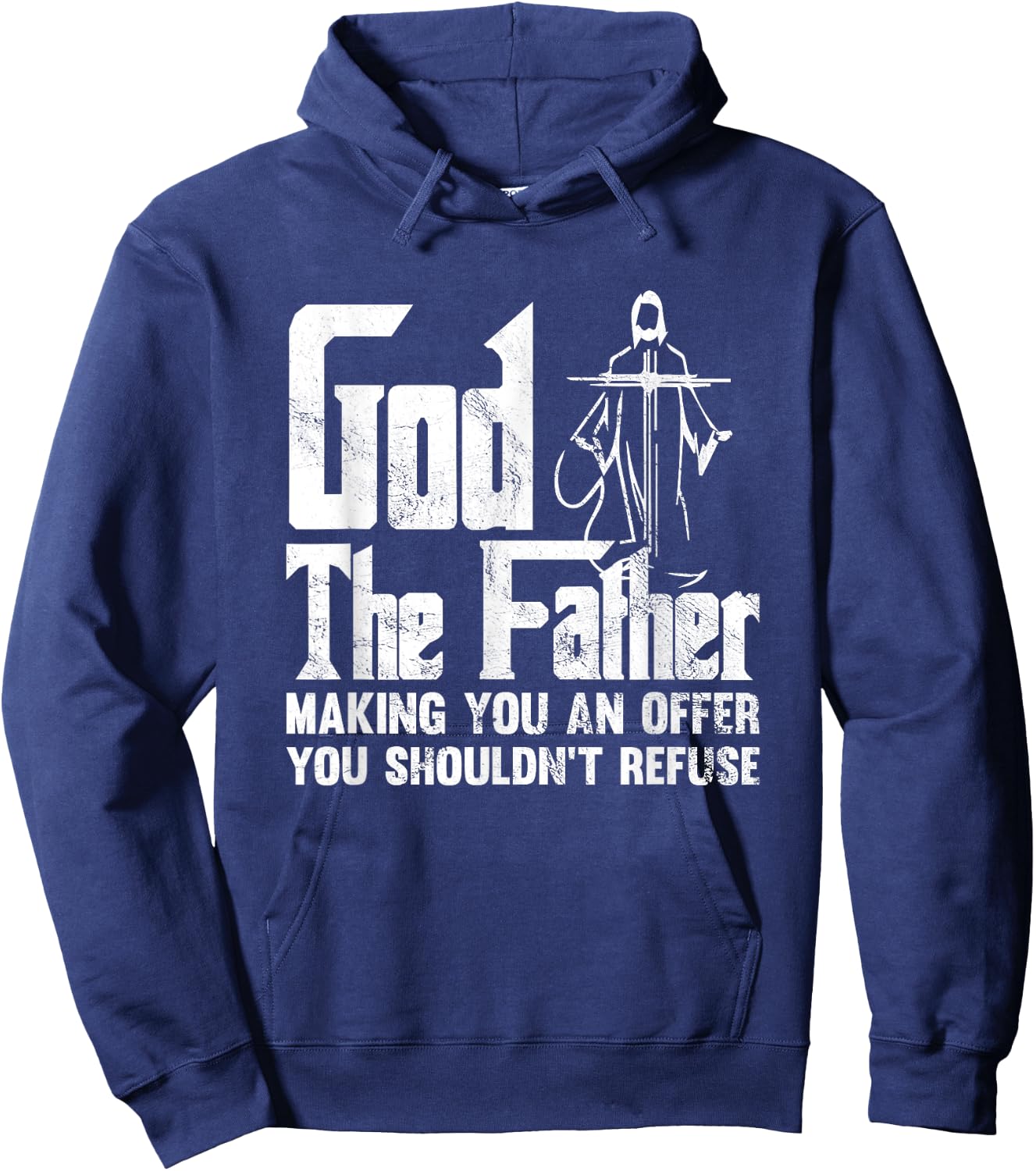 God The Father | Religious Christian Cross Hoodie - Hoodie | Navy